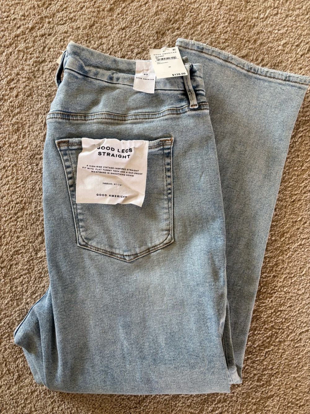 Good Legs High Rise Straight-Leg Distressed Indigo401 Stretch Denim - 20W Plus